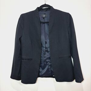J Crew 365 Going Out Blazer Black Jacket Women 6 Stretch Twill Open Front Preppy